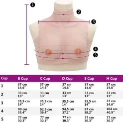 vidaXL Ropa Y Accesorios-Pecho de silicona copa B caucásica