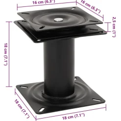 vidaXL Piezas Y Accesorios Para Vehículos-Pedestal de asiento de barco con asiento giratorio 360° acero