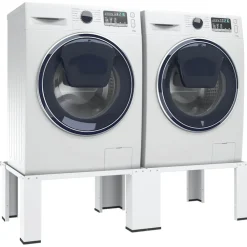vidaXL Pedestal doble de la lavadora y la secadora Blanco Outlet