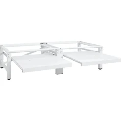 vidaXL Pedestal doble lavadora secadora con estantes extraíbles Blanco Online