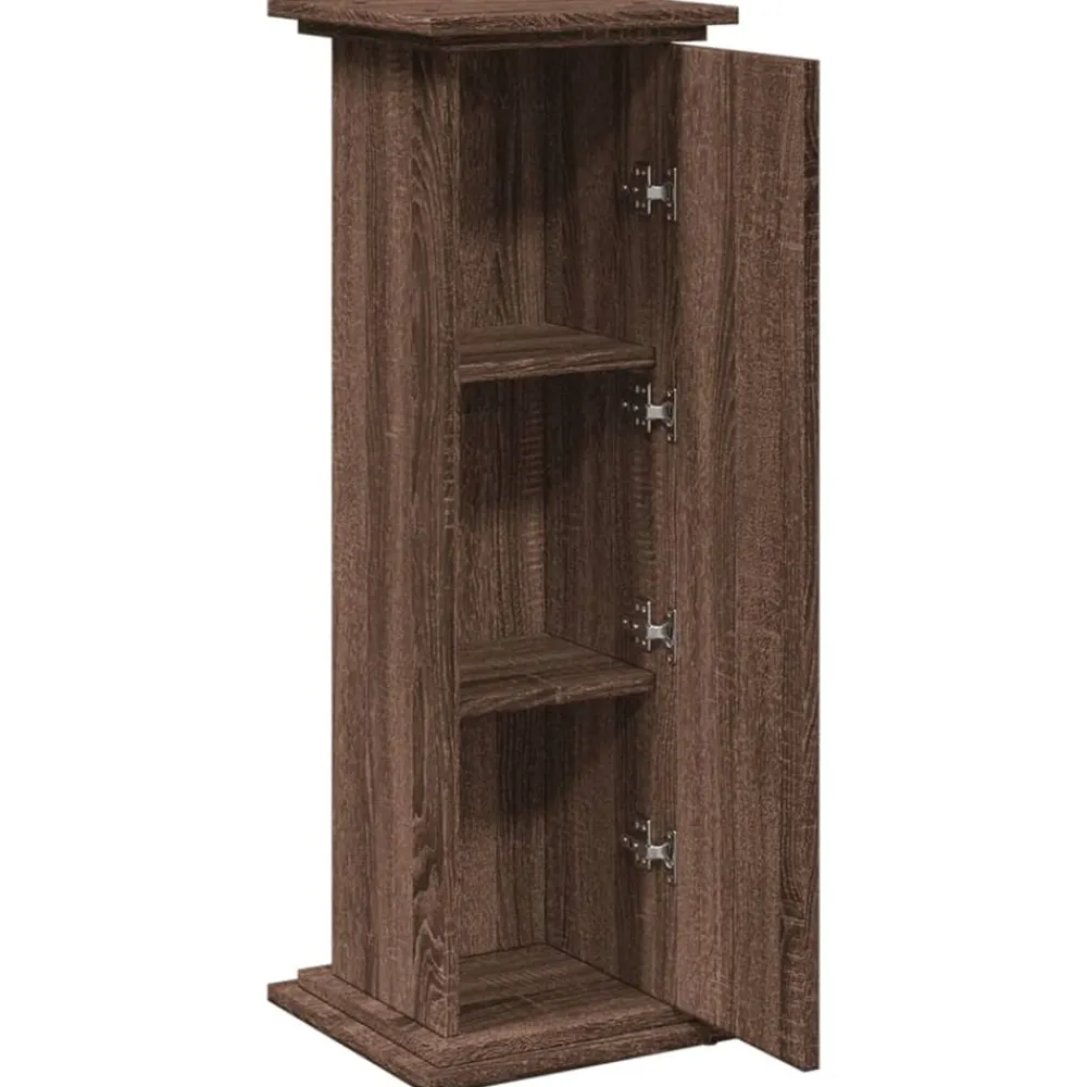 vidaXL Jardín-Pedestal expositor con almacenaje marrón roble 31x30x90 cm