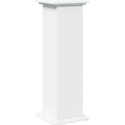 vidaXL Pedestal expositor con almacenaje madera 31x30x90 cm Blanco Outlet