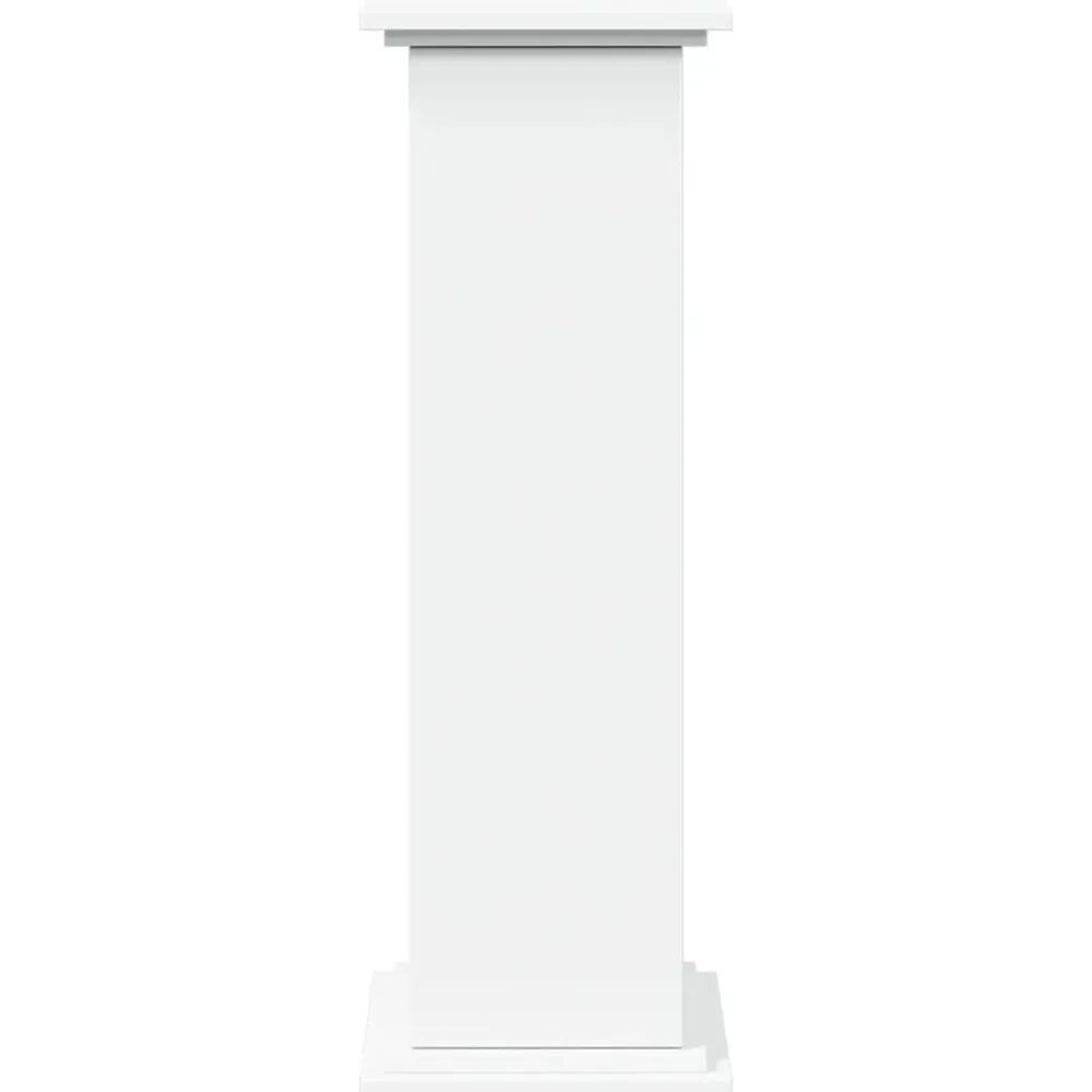 vidaXL Pedestal expositor con almacenaje madera 31x30x90 cm Blanco Outlet