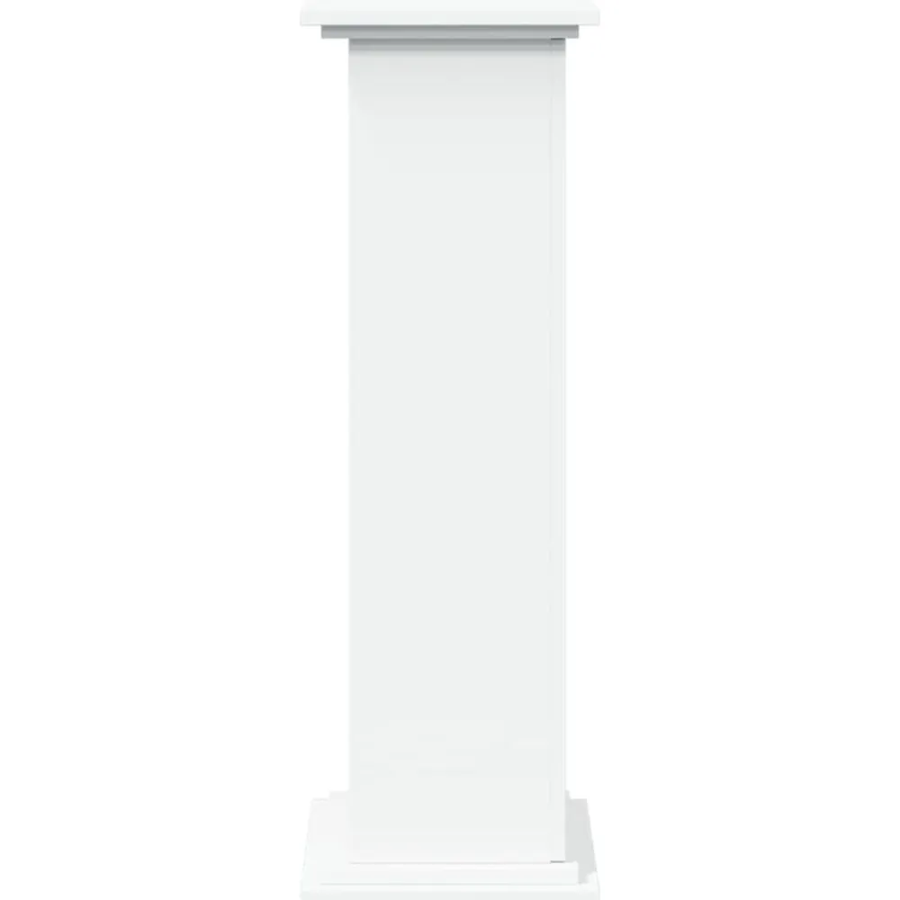 vidaXL Pedestal expositor con almacenaje madera 31x30x90 cm Blanco Outlet
