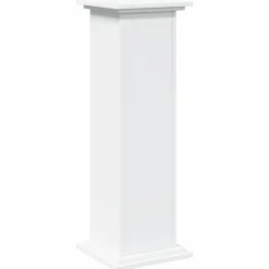 vidaXL Pedestal expositor con almacenaje madera 31x30x90 cm Blanco Outlet