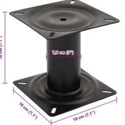 vidaXL Pedestal para asiento de barco acero negro 18 cm Outlet