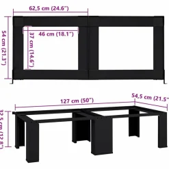 vidaXL Pedestal para Lavadora 2 pcs 127 x 54,5 x 32,5 cm Acero Negro Online