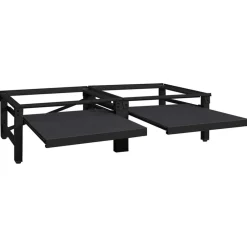 vidaXL Pedestal para Lavadora 2 pcs 124,5 x 61,5 x 32,5 cm Acero Negro New