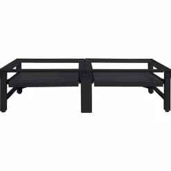 vidaXL Pedestal para Lavadora 2 pcs 124,5 x 61,5 x 32,5 cm Acero Negro New
