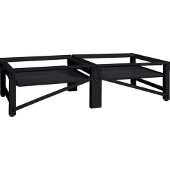 vidaXL Pedestal para Lavadora 2 pcs 124,5 x 61,5 x 32,5 cm Acero Negro New