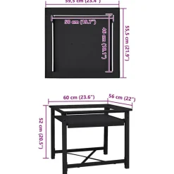 vidaXL Pedestal para Lavadora 60 x 56 x 52 cm Acero Negro New