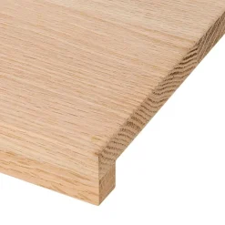 vidaXL Peldaños de escalera 4 uds madera maciza roble sin tratar Natural
