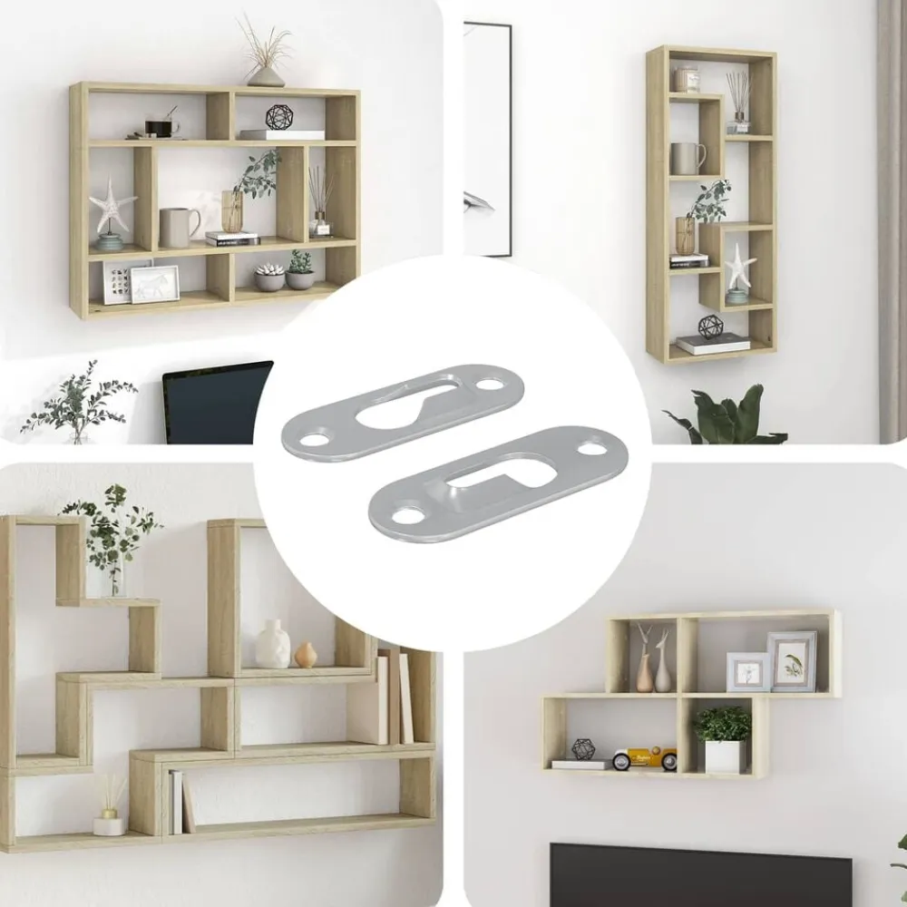 vidaXL Percha con Agujero de Llave 2 pcs Plateado 45 x 16 x 3.5 mm Online