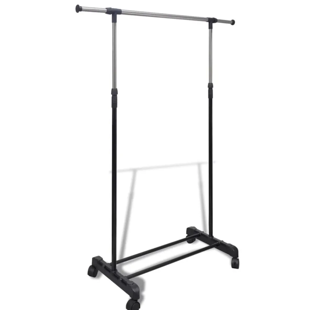 vidaXL Productos Del Hogar-Perchero ajustable para ropa 4 ruedas 1 barras