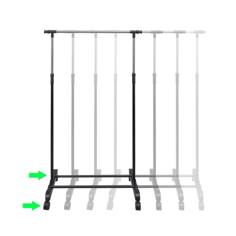 vidaXL Productos Del Hogar-Perchero ajustable para ropa 4 ruedas 1 barras
