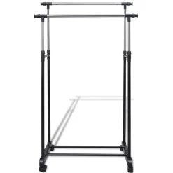vidaXL Productos Del Hogar-Perchero ajustable para ropa 4 ruedas 2 barras