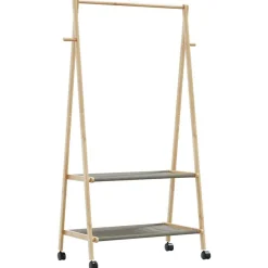 vidaXL Perchero con estantes y ruedas 96x45,5x155,5 cm bambú Hot