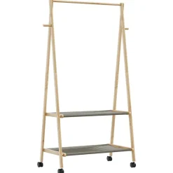 vidaXL Perchero con estantes y ruedas 96x45,5x155,5 cm bambú Hot