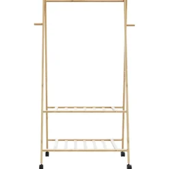 vidaXL Perchero con estantes y ruedas 96x45,5x155,5 cm bambú Online