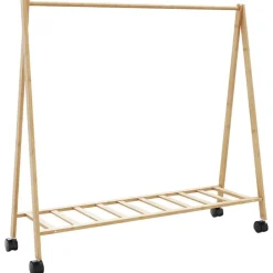 vidaXL Productos Del Hogar-Perchero con estantes y ruedas 106x34x106,5 cm bambú