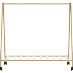 vidaXL Productos Del Hogar-Perchero con estantes y ruedas 106x34x106,5 cm bambú