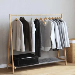 vidaXL Productos Del Hogar-Perchero con estantes bambú 106x34x102 cm