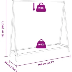 vidaXL Productos Del Hogar-Perchero con estantes bambú 106x34x102 cm