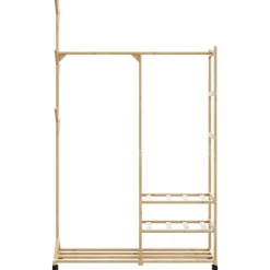 vidaXL Perchero con estantes y ruedas 100x38x175,5 cm bambú