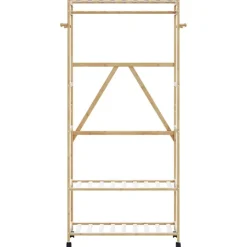 vidaXL Productos Del Hogar-Perchero con estantes y ruedas 90x40x179,5 cm bambú