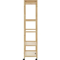 vidaXL Productos Del Hogar-Perchero con estantes y ruedas 90x40x179,5 cm bambú