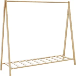 vidaXL Perchero con estantes bambú 106x34x102 cm Sale