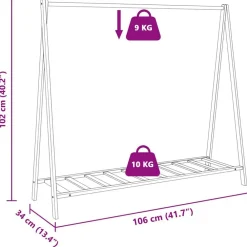 vidaXL Perchero con estantes bambú 106x34x102 cm Sale