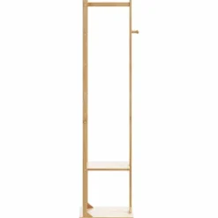 vidaXL Perchero con ganchos y estantes 38,5x30x156 cm bambú New