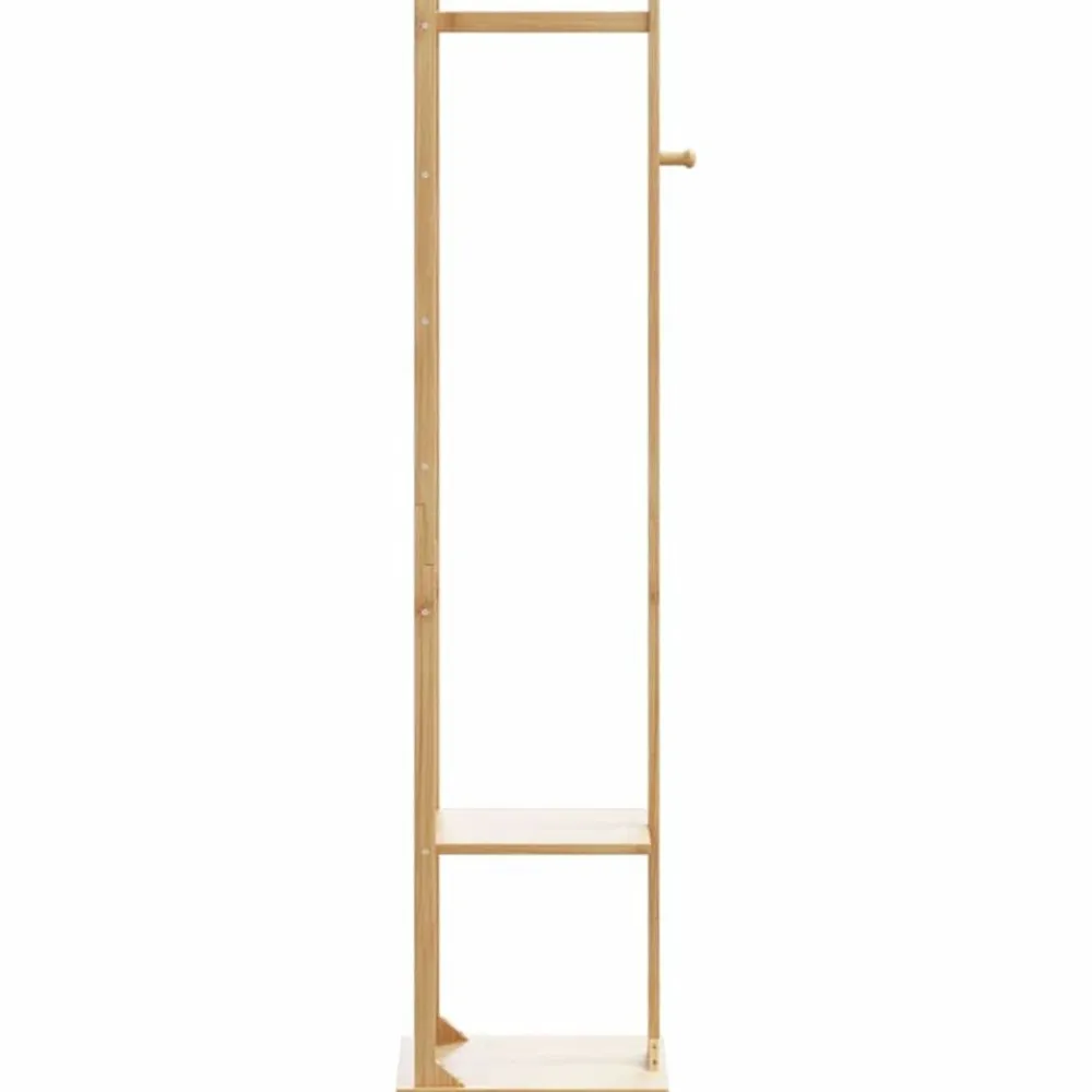 vidaXL Perchero con ganchos y estantes 38,5x30x156 cm bambú New