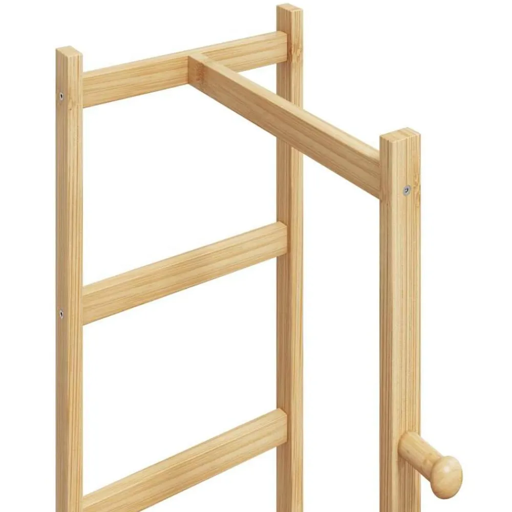 vidaXL Perchero con ganchos y estantes 38,5x30x156 cm bambú New