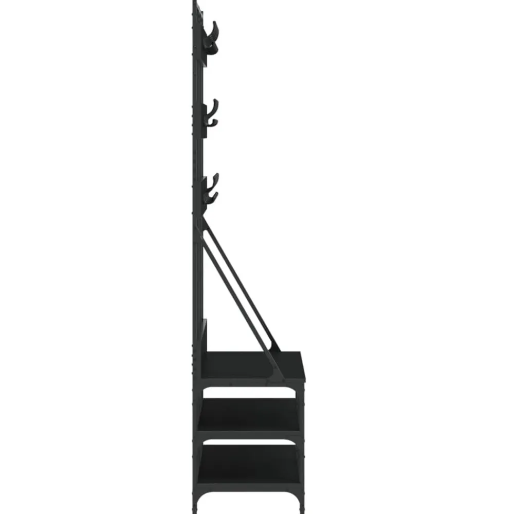 vidaXL Perchero con zapatero 100x40x184 cm Negro Discount