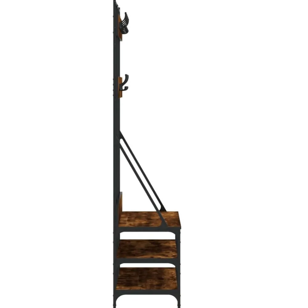 vidaXL Perchero con zapatero 100x40x184 cm Roble ahumado Sale