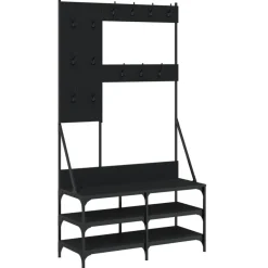 vidaXL Perchero con zapatero 100x40x184 cm Negro Online