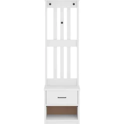 vidaXL Perchero de entrada SANDNES madera pino 45x40x159,5 cm Blanco