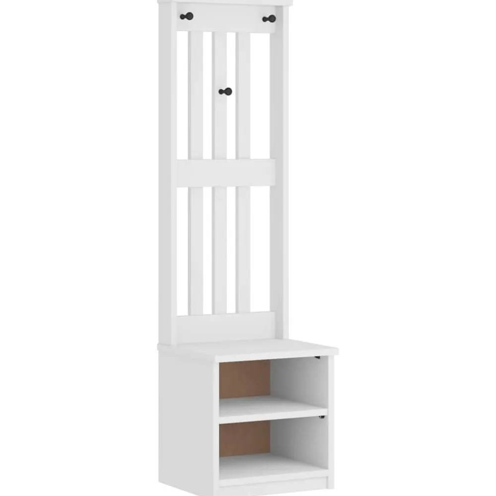 vidaXL Perchero de entrada SANDNES madera pino 45x40x159,5 cm Blanco Discount