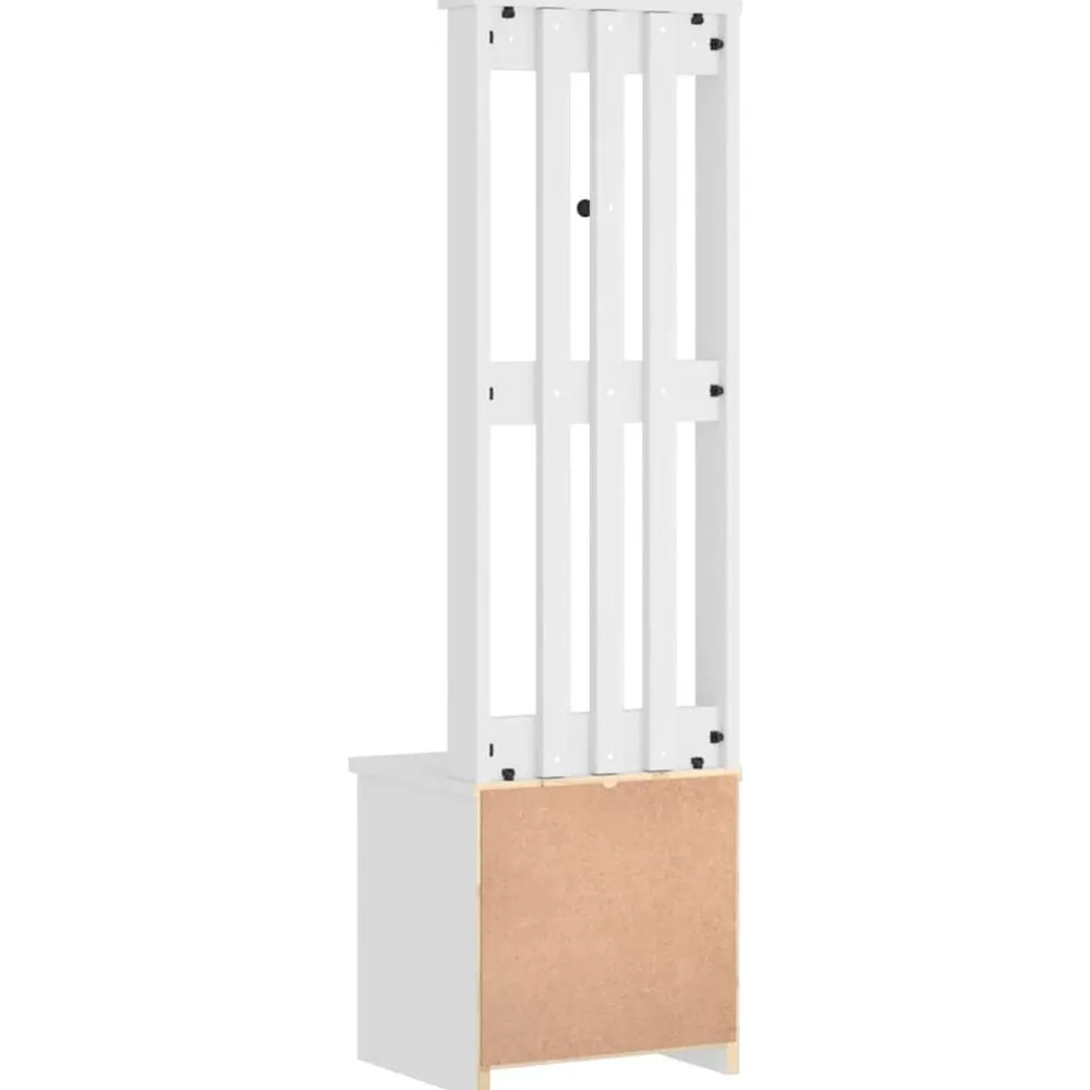 vidaXL Perchero de entrada SANDNES madera pino 45x40x159,5 cm Blanco Discount