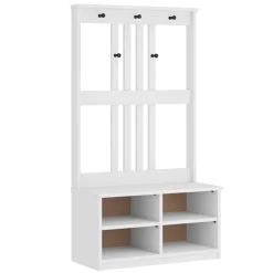 vidaXL Perchero de entrada SANDNES madera pino 87x40x159,5 cm Blanco Hot