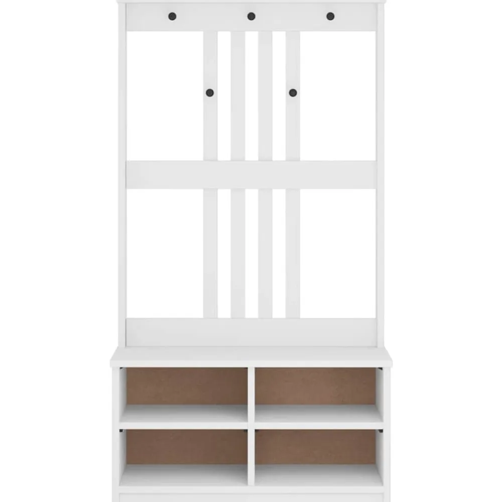 vidaXL Perchero de entrada SANDNES madera pino 87x40x159,5 cm Blanco Hot