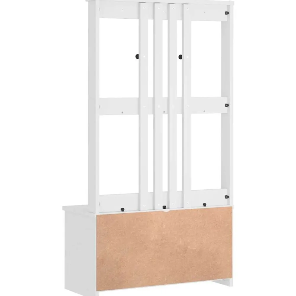 vidaXL Perchero de entrada SANDNES madera pino 87x40x159,5 cm Blanco Hot