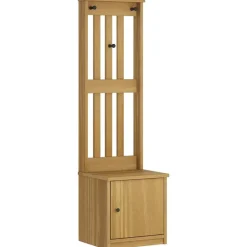 vidaXL Perchero de entrada SANDNES 45x40x159,5cm madera maciza de pino Acabado de nogal Outlet