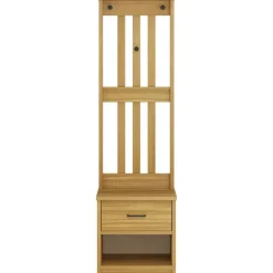 vidaXL Perchero de entrada SANDNES 45x40x159,5cm madera maciza de pino Acabado de nogal Best