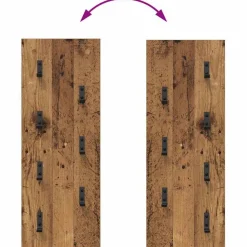 vidaXL Estanterías-Perchero de pared Madera vieja 30 x 1,5 x 80 cm