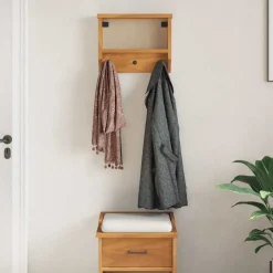 vidaXL Decoración-Perchero de pared SANDNES 45x12x35 cm madera maciza de pino