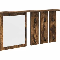 vidaXL Perchero de pared con estante 85 x 10 x 45 cm Roble ahumado Hot