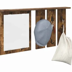 vidaXL Perchero de pared con estante 85 x 10 x 45 cm Roble ahumado Hot
